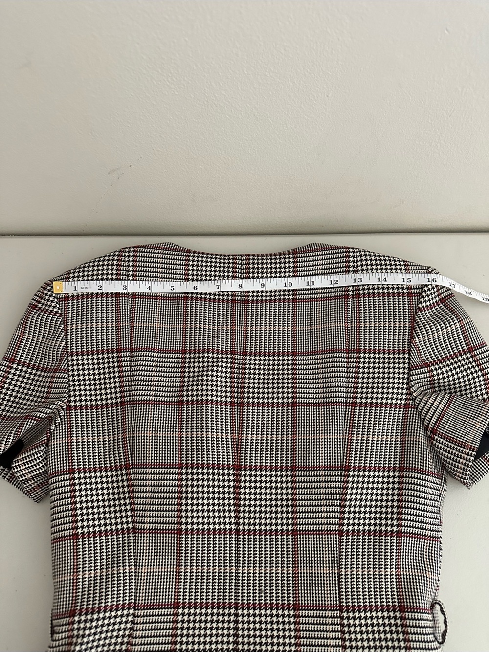 Self-Portrait Check Short Sleeve Mini Dress Brown Plaid US 6 NWT $650 Tailored - Picture 6 of 9